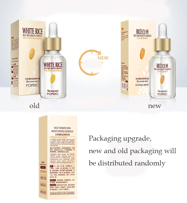 Rorec White Rice Serum for Glowing Whitening Brightening Face 15ml