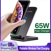 Wireless Fast Charger Charging Pad Stand Dock For Samsung Galaxy iPhone Phone