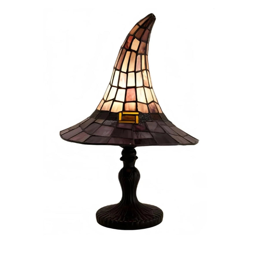 Witch Hat Tiffany Style Resin Table Lamp USB Gothic Decor Night Light