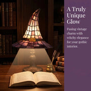 Witch Hat Tiffany Style Resin Table Lamp USB Gothic Decor Night Light