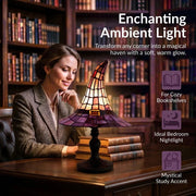 Witch Hat Tiffany Style Resin Table Lamp USB Gothic Decor Night Light