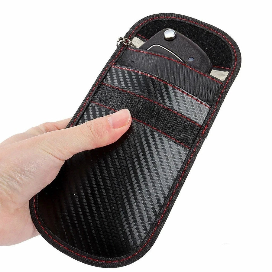 2 Pack Faraday Bag for Key Fob Cage Protector Car RFID Signal Blocking Bag Black