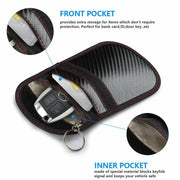 2 Pack Faraday Bag for Key Fob Cage Protector Car RFID Signal Blocking Bag Black