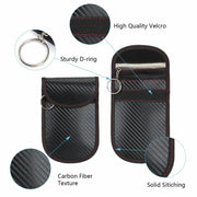 2 Pack Faraday Bag for Key Fob Cage Protector Car RFID Signal Blocking Bag Black